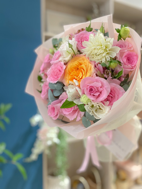 Bó hoa sinh nhật - Bó hoa hồng nhạt nắng