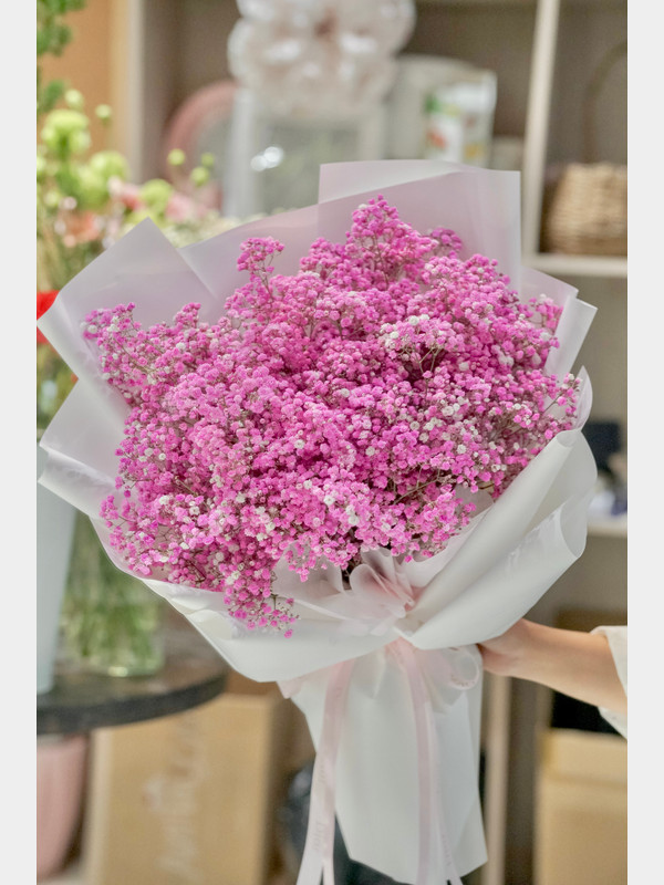 Hoa baby sinh nhật - Bó hoa baby tươi hồng tặng bạn gái