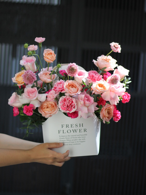 Hoa tươi - Túi hoa sinh nhật hồng cam