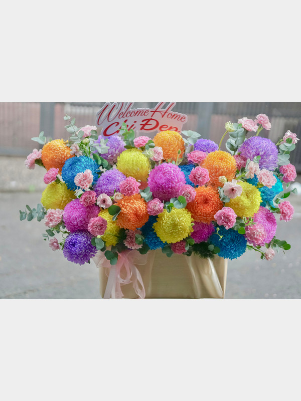 [Hoa 20/11] Hoa cúc mẫu đơn - Giỏ hoa cúc mẫu đơn tặng khách hàng VIP