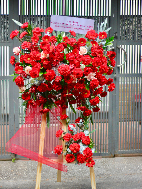 Hoa chúc mừng khai trương màu đỏ rực rỡ - Mẫu 10