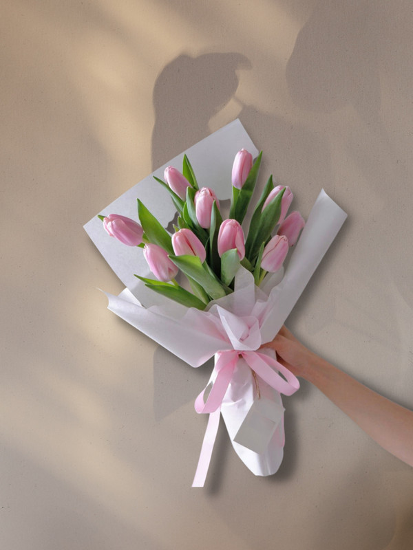 Hoa sinh nhật - hoa tulip tươi tặng người yêu bó hoa tulip hồng sang trọng