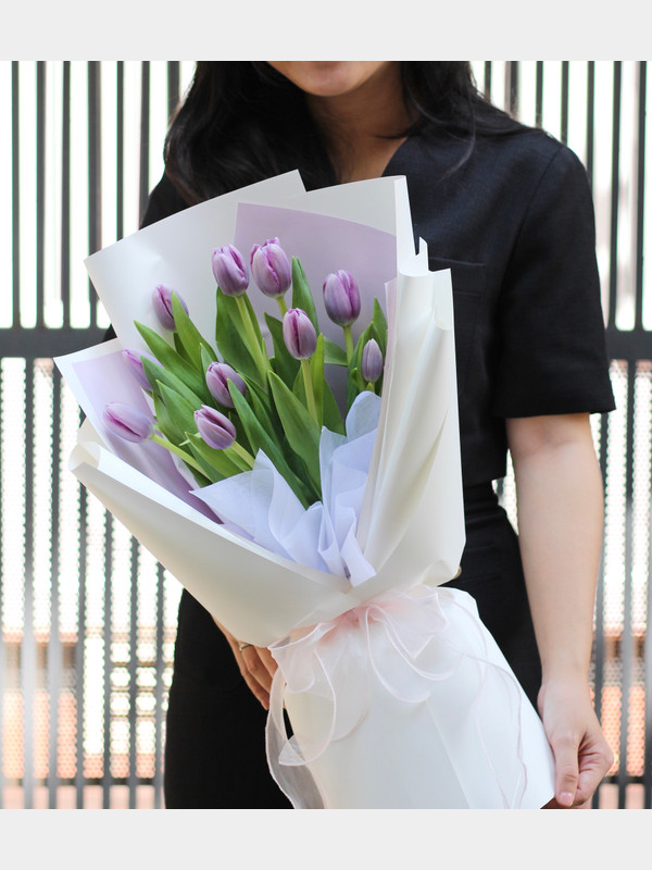 Hoa sinh nhật tulip - Bó hoa tulip tím mộng mơ tặng vợ