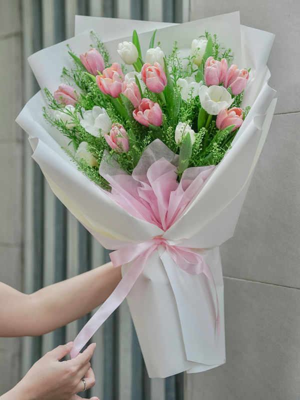 Hoa tulip hồng - Bó hoa tulip hồng tặng người yêu 