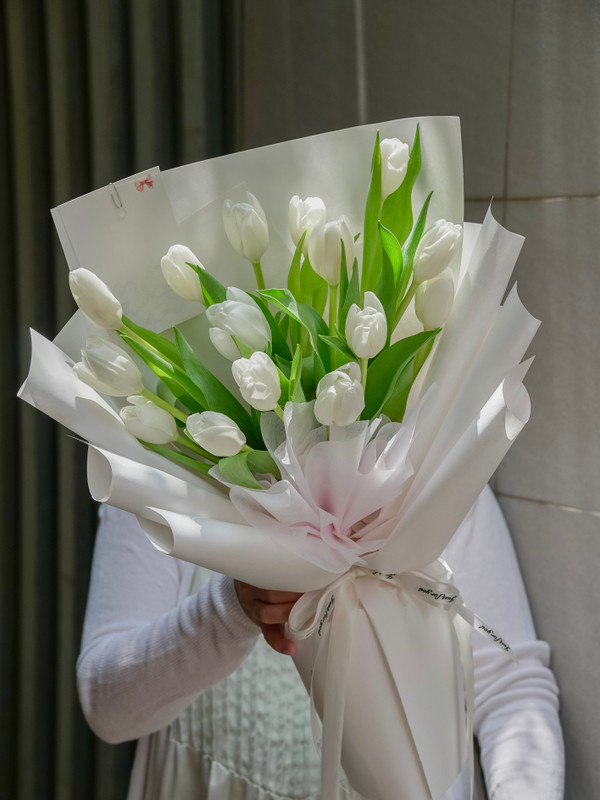 [Hoa 20/10] - Bó hoa tulip trắng