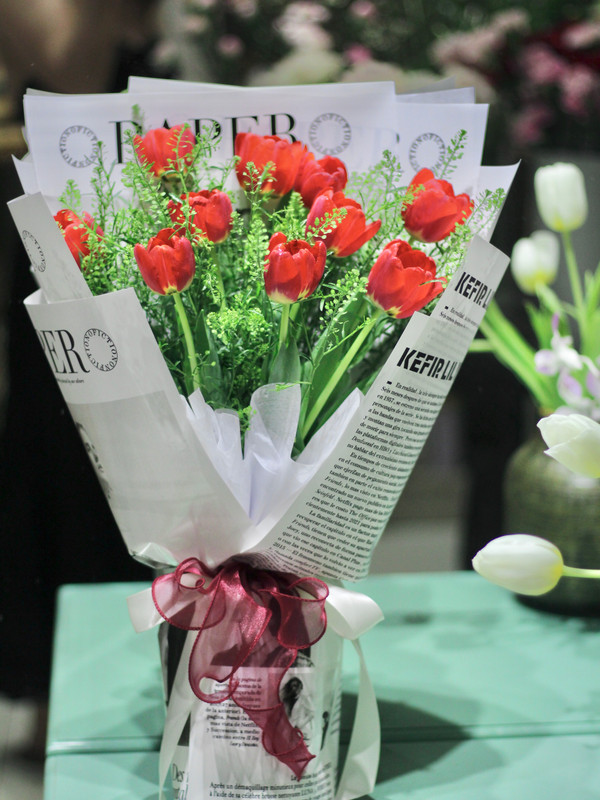 Hoa sinh nhật - Bó hoa chúc mừng sinh nhật - Hoa tulip đỏ