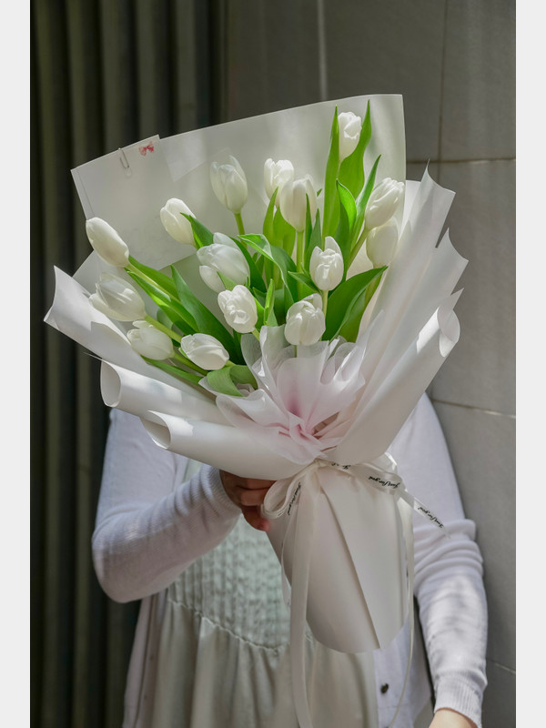 [Hoa 20/10] - Bó hoa tulip trắng