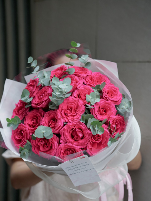 Bó hoa hồng pinkloy nhập khẩu cao cấp