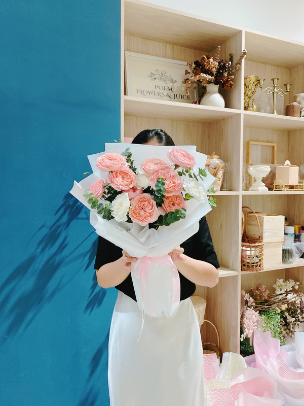 Hoa sinh nhật - Bó hoa juliet hồng xoăn tặng người yêu