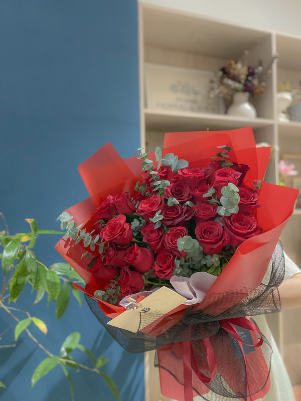 Bó hoa hồng đỏ full love