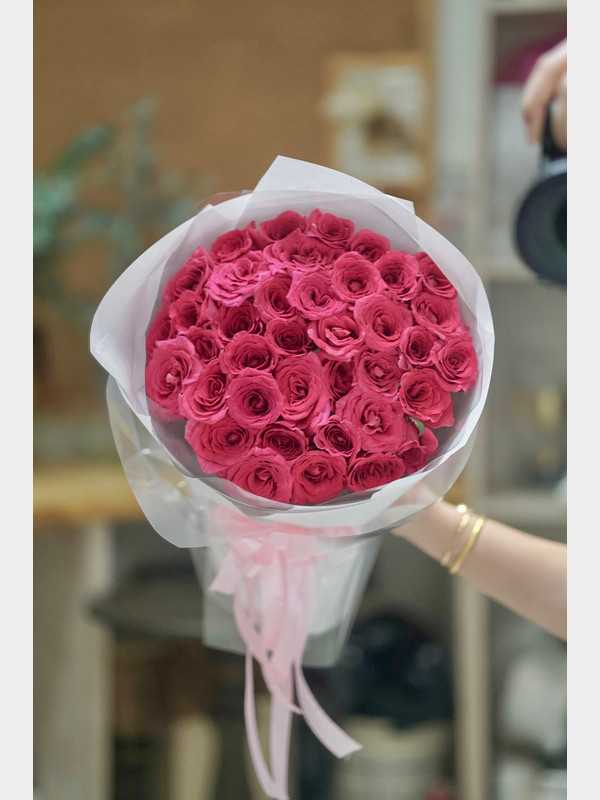 [Hoa 20/10] - Bó hoa hồng đậm pinkloy tặng người yêu