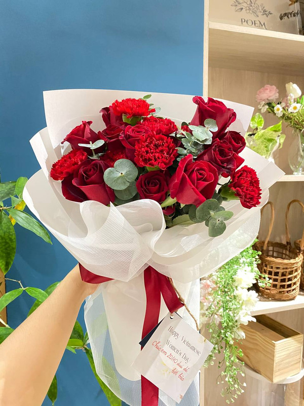 Bó hoa tặng sinh nhật - Bó hoa hồng đỏ thắm