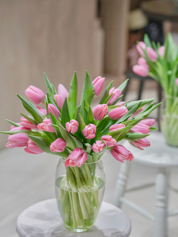 Bình hoa tulip 30 cành sang trọng chưng văn phòng sếp nữ